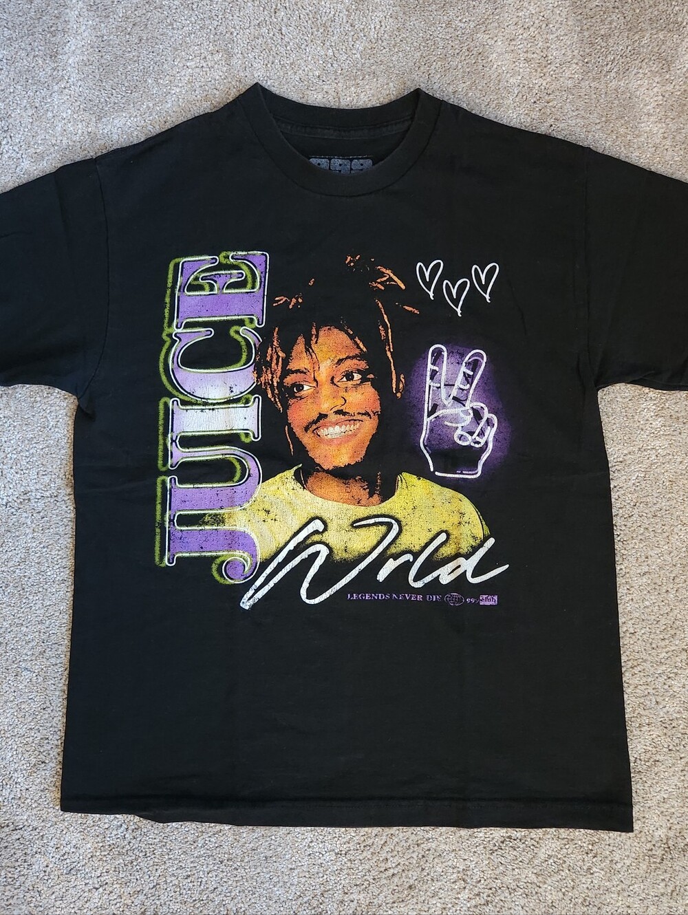 Juice WRLD 999 close-up graphic print short-sleeve t-shirt Size Medium